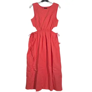 Rails Women Coral Pink Organic Cotton Tencel Cut-Out Midi Dress Small Sleeveless thumbnail 2