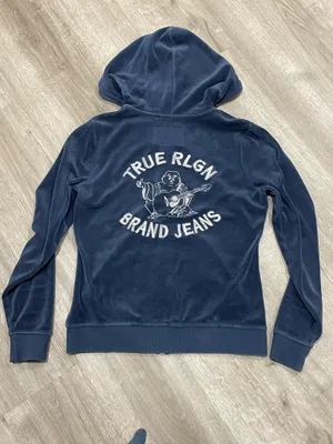 True Religion Navy Velour Tracksuit thumbnail 3