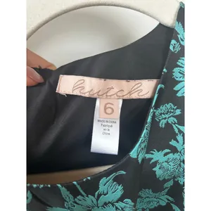 Anthropologie Hutch Floral Jacquard Cut-Out Mini Dress Size 6 Black/Teal thumbnail 8