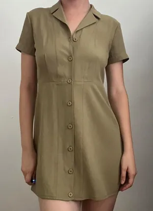 Everlane The Japanese GoWeave Notch Shirt Dress‎ Collar Mini Short Sleeve NWT 00 thumbnail 1