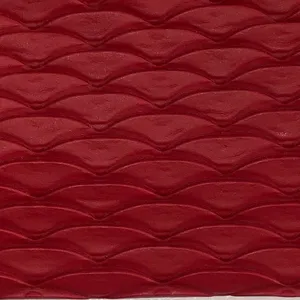 Red Scallop Textured Zippered Cosmetic Makeup Organizer Bag RevitaLash thumbnail 2