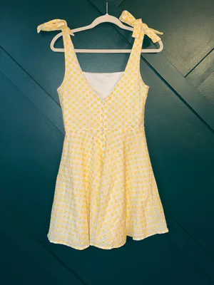 miami Yellow Floral Tie-Shoulder Mini Dress thumbnail 3