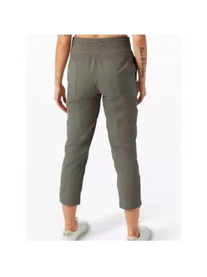 Lululemon Dance Studio Mid-Rise Khaki Green Athletic Pants Joggers Crop 25" Sz 4 thumbnail 2