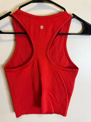 Red ribbed top thumbnail 2