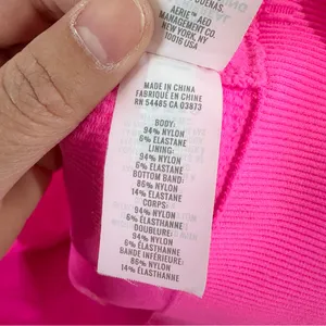 aerie Ribbed Crop Top Shirt Shortsleeve Back Criss Cross Straps in Pink Neon XXL thumbnail 7