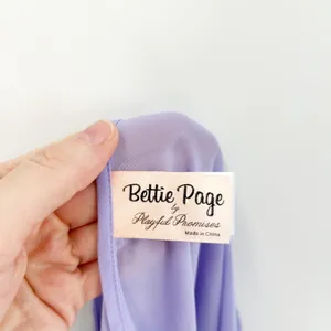 Bettie Page Playful Promises Womens‎ Lilac Feather Trim Lingerie Slip Dress US 6 thumbnail 7