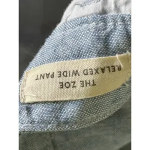 Madewell Zoe Relaxed Wide Leg Linen Pant Women's 8 Light Blue High Rise thumbnail 6