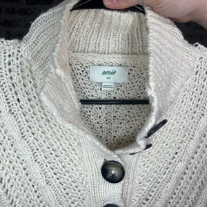 Aerie | women cream knitted Henley sweater thumbnail 2