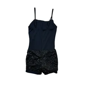 Weissman Black Sequin Dance Romper‎ Performance Costume Spandex Size Small Adult thumbnail 2