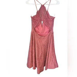 TRAC Pink Lace Halter Mini Dress Size M NWT thumbnail 3