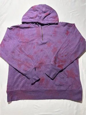 Carhartt XL Purple Tie-Dye Half-Zip Hoodie - Cozy Vibes Only thumbnail 1