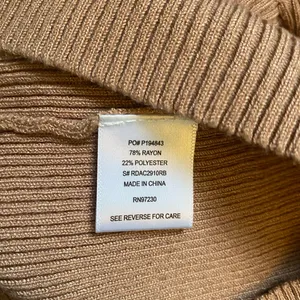 Almost Famous Camel Ribbed Turtleneck Fall Fitted Quiet Luxury Bodycon Dress L thumbnail 5