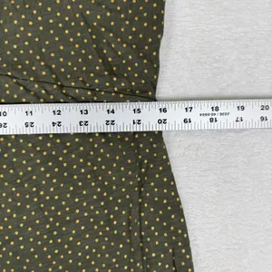 Boden Womens Olive Green Gold Polka Dot Cotton Ruffle Hem Dress US 8L J0341 thumbnail 4