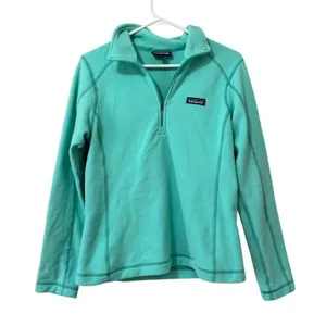 Patagonia Women Size Small‎ Regular Micro-D Fleece 1/4 Zip Sweater/Jacket Preppy thumbnail 1