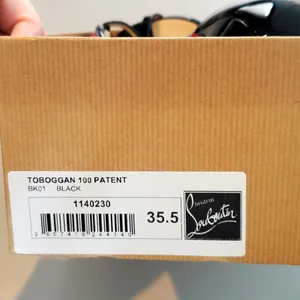 New Christian Louboutin Black Patent Leather Toboggan thumbnail 9