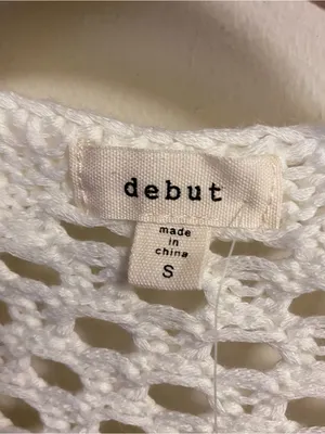 Debut Womens S Small Cardigan White Crochet Granny Squares Boho Festival Cottage thumbnail 2