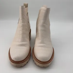 Dolce Vita Huey H2O Cream Ivory Croc Leather Block Heel Chelsea Ankle‎ Boots 6.5 thumbnail 3