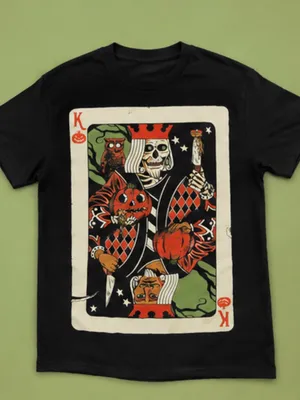 “KING Of Pumpkin” Black Halloween graphic t-shirt SIZE LARGE thumbnail 3