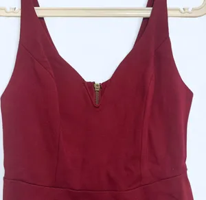 Kimchi Blue Burgundy V cutout mini dress thumbnail 2