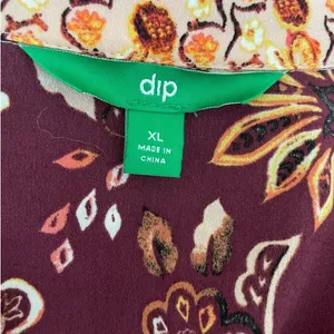 Dlp‎ Womens Boho Floral Babydoll Tunic XL Plum Peasant Whimsical Earthy Cottage thumbnail 7