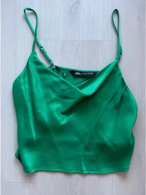 Zara Green Satin Tank Size S, New with Tags! thumbnail 1