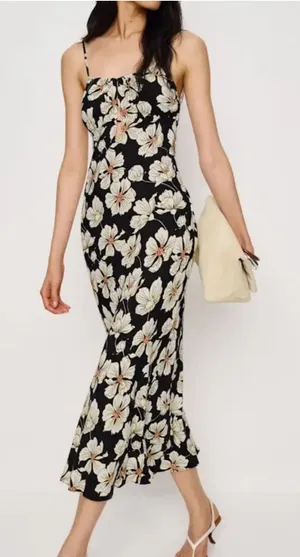 Reformation Zia Dress in Oriole L thumbnail 1