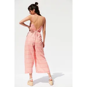 NWOT Urban Outfitters Audra Gingham Jumpsuit Cut Out Red Small thumbnail 6