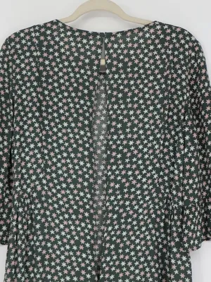 Boden Hyacinth Dress 8R Green Scattered Stars 3/4 Flutter Sleeve 100% Viscose thumbnail 10