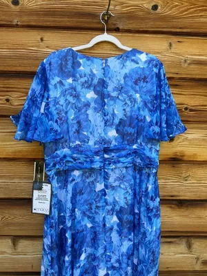 NWT Betsy & Adam Blue Plus Suze Floral Gown Size 20W 20 thumbnail 11
