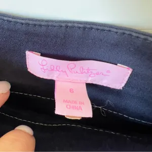 Lilly Pulitzer Mini Skirt in Navy Blue with White Stitching thumbnail 5