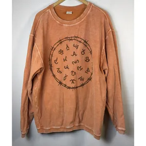 Chicka-D western orange Southern TEXAS Corded Sweatshirt Large rodeo UT farm thumbnail 2