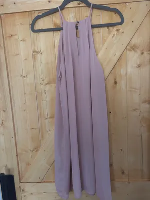 Everly for Francesca’s‎ Mauve/Rise Blush Pleated Halter Mini Dress Size M thumbnail 6