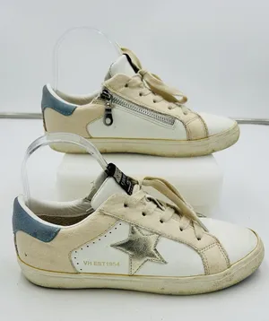 VINTAGE HAVANA Women’s Lulu Fashion Sneakers White Blush Gold Sz 5 Side Zip thumbnail 1