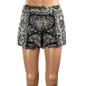 Bundle of 2 Free People Black Floral Boho Smocked High Rise Mini Shorts Size XS thumbnail 4