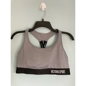 Victoria's Secret Sports Bra The Player Bra Large Gray and Black Sportswear thumbnail 3