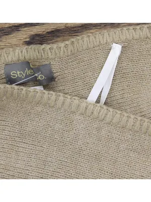 NWT Style & Co. Womens Solid Scarf Wrap with Pockets Ruana SC9742501 Oat Brown thumbnail 9