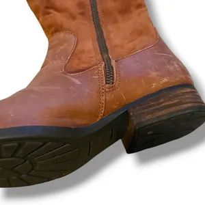 Born‎ Cook Tall Boots Womens 8.5 Cognac Brown Leather Suede Braided Riding Boots thumbnail 7