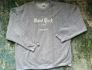 Hard Rock Cafe Vintage Montreal Canada gray logo sweatshirt, size XL thumbnail 1