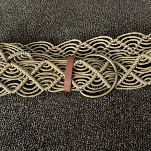 PINK - Victoria's Secret Macrame Corded Belt with Leather Inspired Belt Ends and Brass Buckle thumbnail 12