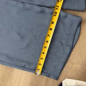 Express slate blue high-waisted pleated wide-leg pants thumbnail 3