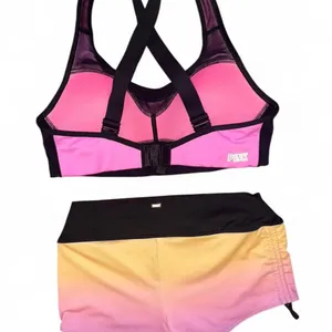 PINK 2-Piece Active/Swim Set – Sports Bra + Ombré Bottoms, M thumbnail 4