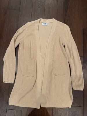 Old Navy Beige Open-Front Ribbed Cardigan Size Small - C1-604 thumbnail 3