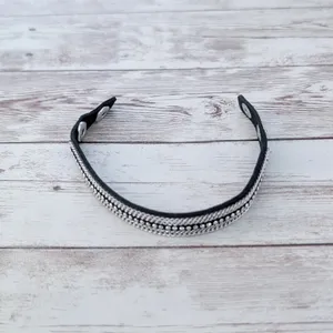 Black & Silver Tone Studded Bracelet with Chains Design Emo Goth Skater thumbnail 5