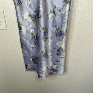 Gilligan & OMalley Floral Satin Slip Nightgown Dress Lace Trim Small thumbnail 3