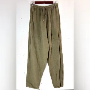 a la mode M/L Linen Straight Leg Pull-On Pants in Olive thumbnail 6