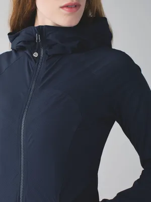 Women's Lululemon In Flux Jacket Inkwell Navy Blue Zip-Up Hooded Reversible Gym thumbnail 5