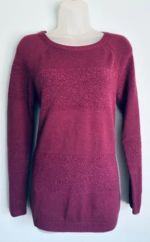 Calvin Klein Wool Blend Sweater Textured Cottage Large Fig thumbnail 1