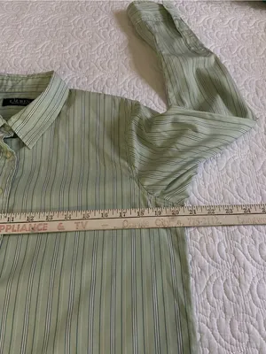 Ralph Lauren Light Green Striped Button Down Shirt Size Large thumbnail 10