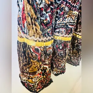Chandry Kc Boho Velvet Animal Print Midi Skirt Nwt! Fall Style thumbnail 5