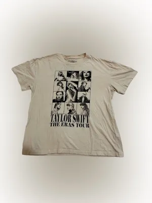 Taylor Swift The Eras Tour Collage Concert Tee Ecru Sz XL Like New thumbnail 2